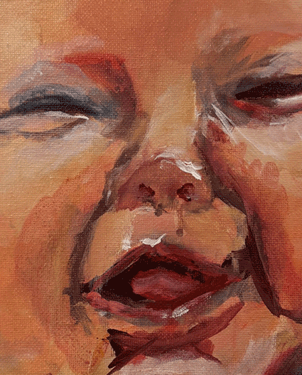 painting of a baby laughing